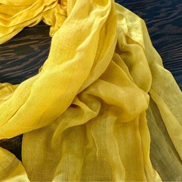 Mustard Color Fashion Scarf. Nearly 80” Long (1006) - Picture 4 of 6